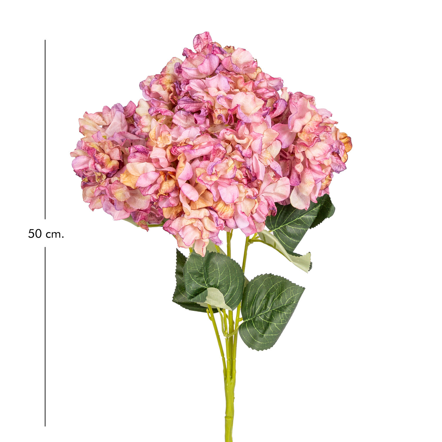 Yapay Çiçek, Ortanca, Kurumuş Efektli, Mor - 50 cm