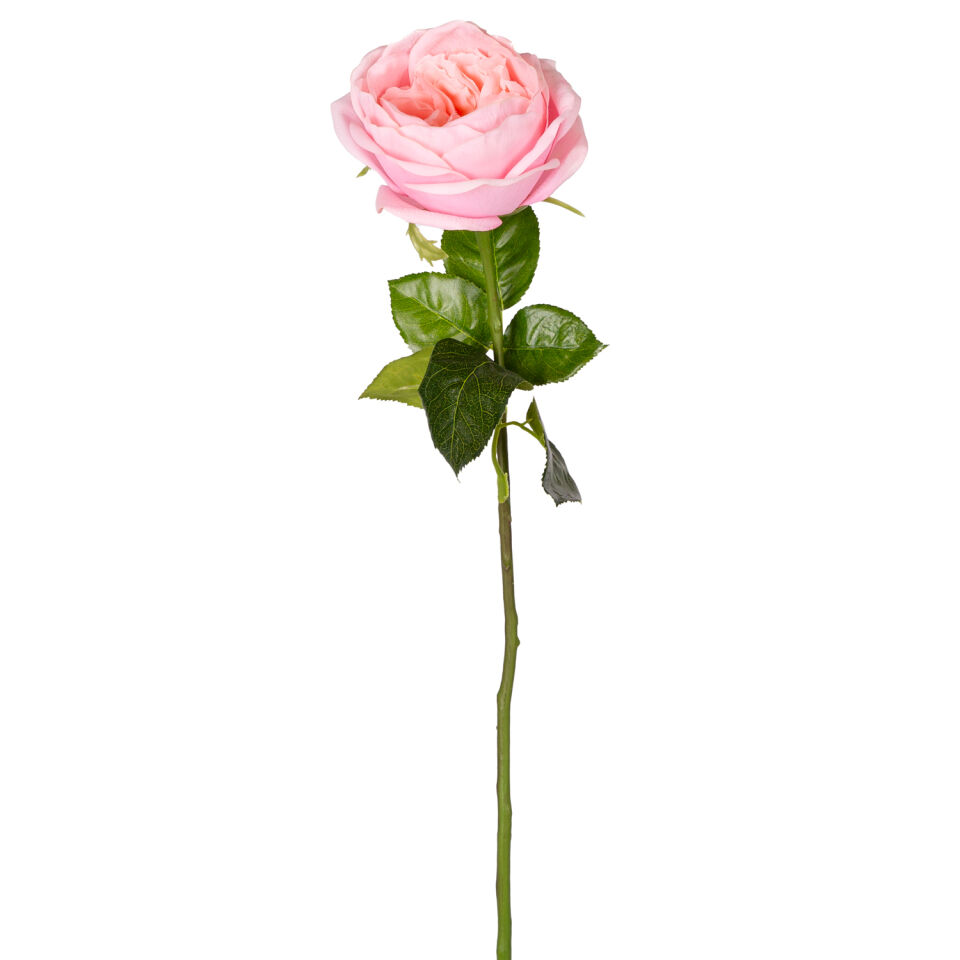 Yapay Çiçek, Gül, Islak Dokulu, Açık Pembe - 48 cm