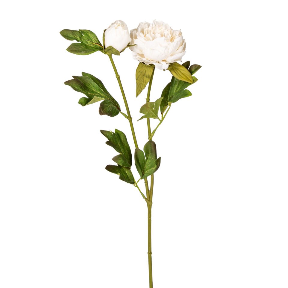 Yapay Çiçek, Şakayık, Tomurcuklu, Beyaz - 56 cm