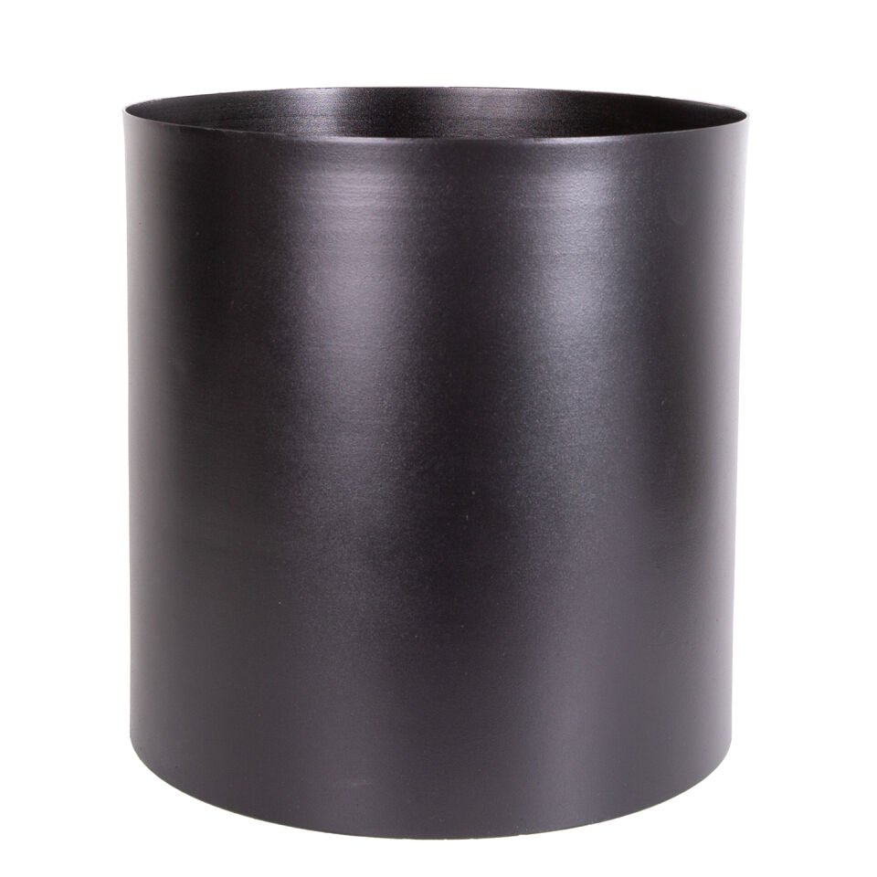 Alüminyum Saksı, Silindir, Siyah - 35x35 cm
