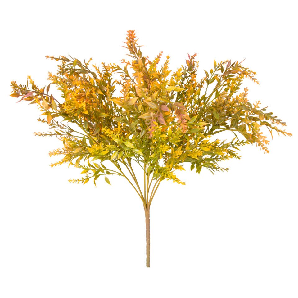 Yapay Çiçekli Bitki, Turuncu-Yeşil - 55 cm