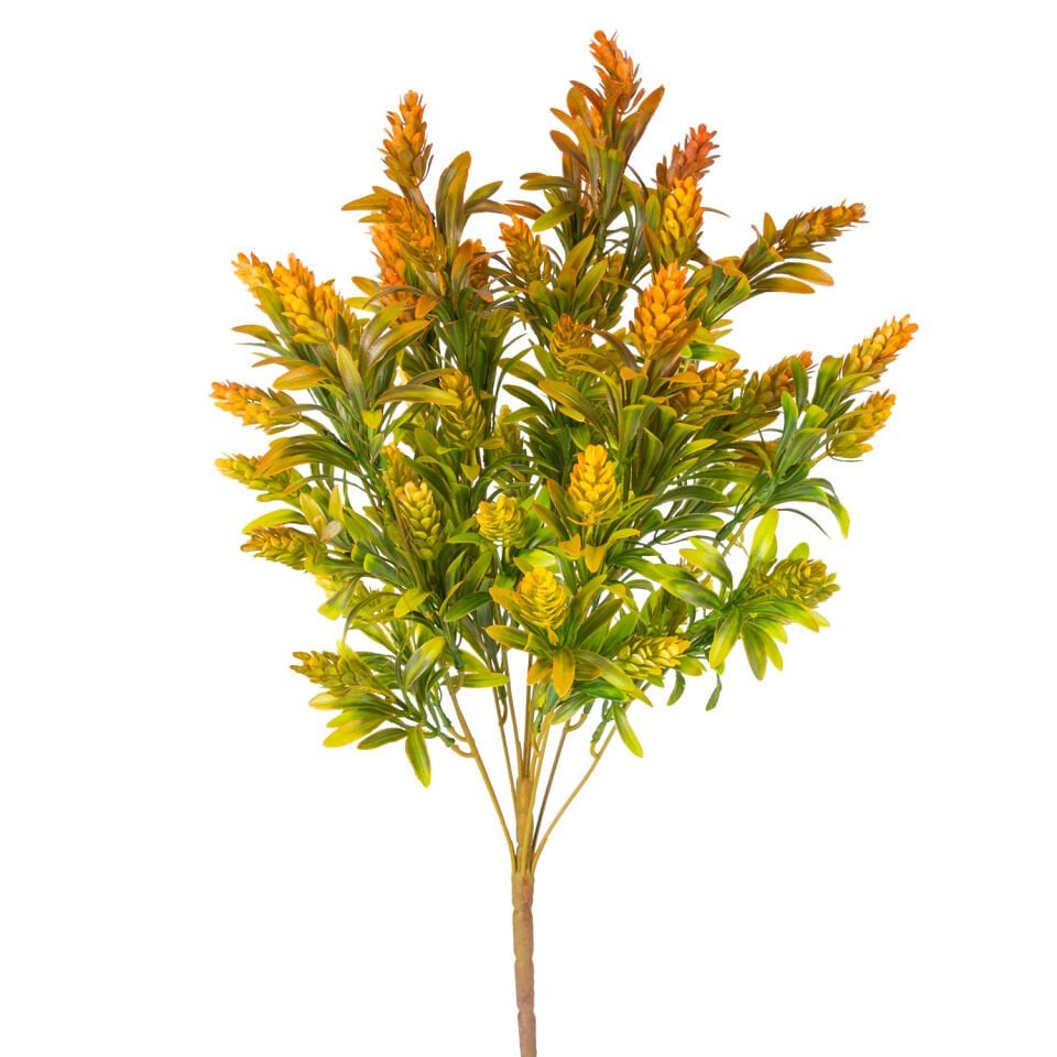 Yapay Çiçekli Bitki, Turuncu-Yeşil - 55 cm