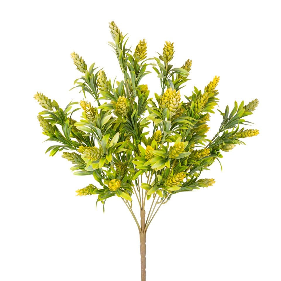 Yapay Çiçekli Bitki, Sarı-Yeşil - 55 cm