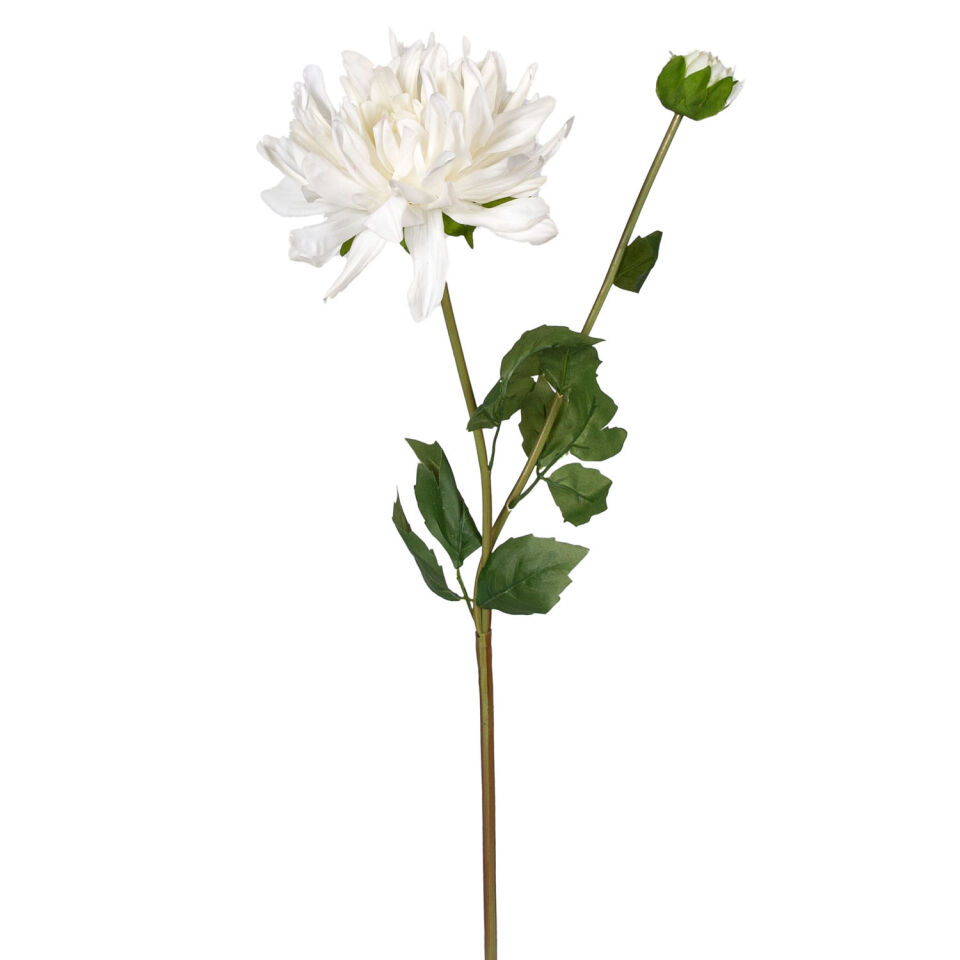 Yapay Yıldız Çiçeği Dahlia Islak Dokulu Beyaz 18x60 Cm.