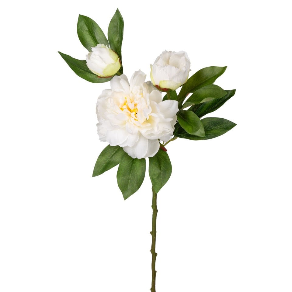 Yapay Çiçek, Şakayık, Tomurcuklu, Beyaz - 63 cm